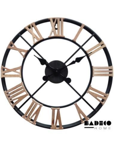 Reloj Metal Números Romanos de Madera 40 cm cod 217610