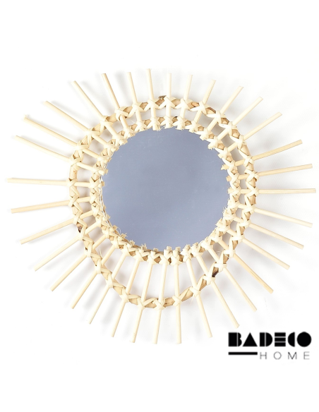 Espejo de Madera Rattan 34cm x 32cm cod 190803