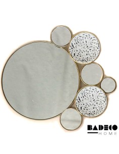 Espejo Metalico con Circulos de Chapa Decorada cod 501052