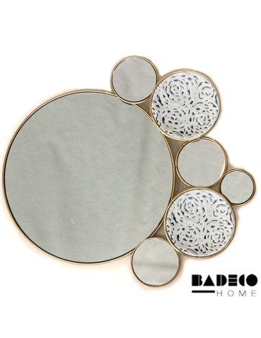 Espejo Metalico con Circulos de Chapa Decorada cod 501052