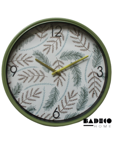 Reloj de pared de 40 cm con diseño de hojas cod 204140