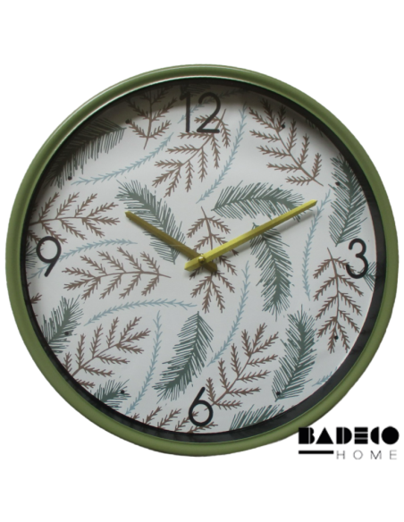 Reloj de pared de 40 cm con diseño de hojas cod 204140