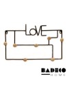 Perchero Love Metalico con Botones de Madera cod 501215