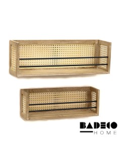 Repisa de Rattan y Madera Set x 2 cod 704381