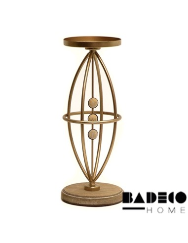 Porta Vela Metalico Base y Centro en Madera cod 721222