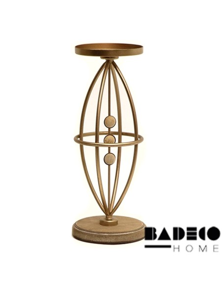 Porta Vela Metalico Base y Centro en Madera cod 721222