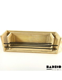 Repisa de Rattan y Madera Set x 2 cod 704381 2