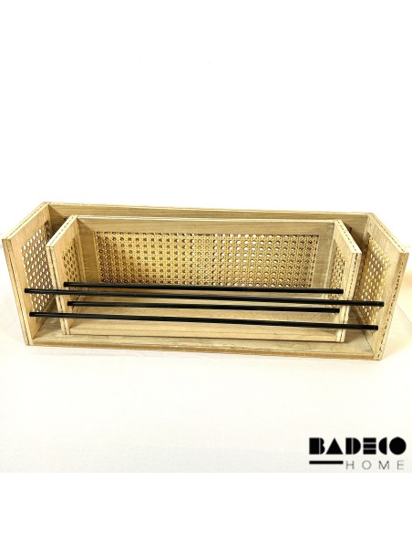 Repisa de Rattan y Madera Set x 2 cod 704381