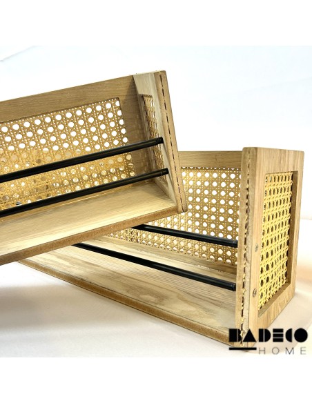 Repisa de Rattan y Madera Set x 2 cod 704381