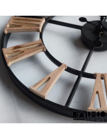 Reloj Metal Números Romanos de Madera 40 cm cod 217610