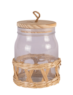 Frasco de Vidrio con Tapa de Madera - 775cc cod B033414