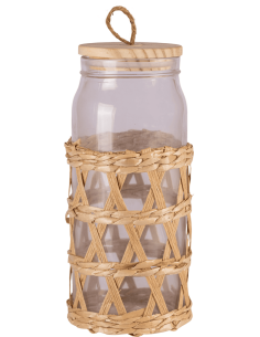 Frasco de Vidrio con Tapa de Madera - 1500cc cod B033424