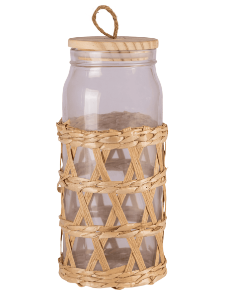 Frasco de Vidrio con Tapa de Madera - 1500cc cod B033424