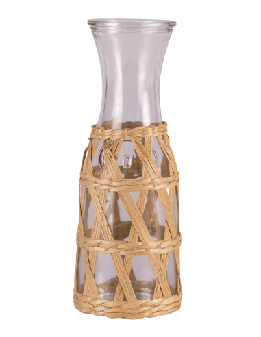 Botella de Vidrio con Fibra Natural 1000cc cod B016017