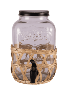 Dispenser de Vidrio con Tapa - Canilla Negra 4000cc cod B010295