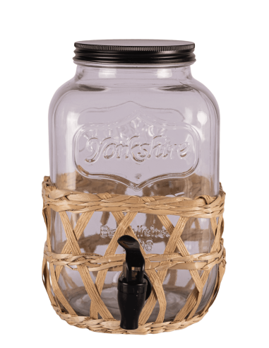 Dispenser de Vidrio con Tapa - Canilla Negra 4000cc cod B010295