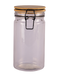 Frasco de Vidrio con Tapa de Acacia - 1000cc cod B024627