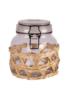 Frasco de Vidrio con Tapa Cierre Hermetico Negro 1030cc cod B010803