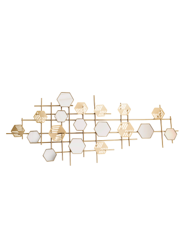 Cuadro Metalico con Exagonos de Espejos y Chapa  cod 505065