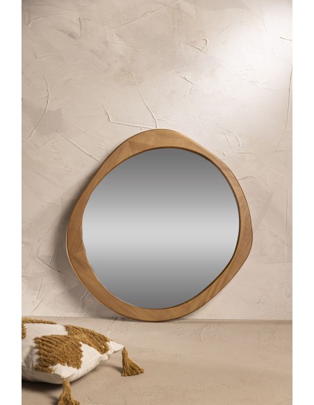 Espejo Forma Organica Madera Lustrada 61cm X 60cmcod 224162