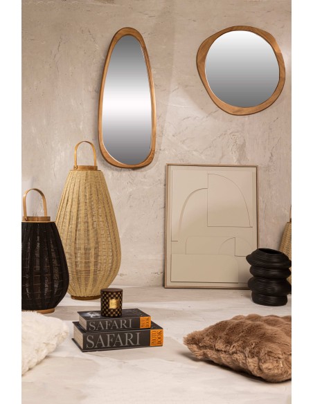 Espejo Forma Organica Madera Lustrada 61cm X 60cmcod 224162