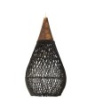 Pantalla de Rattan Negro 50x25 - Base Madera cod.1205022