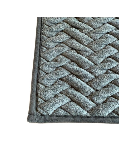 Alfombra Diseño Relieve Trenzado color Gris 40x60 cod.94160