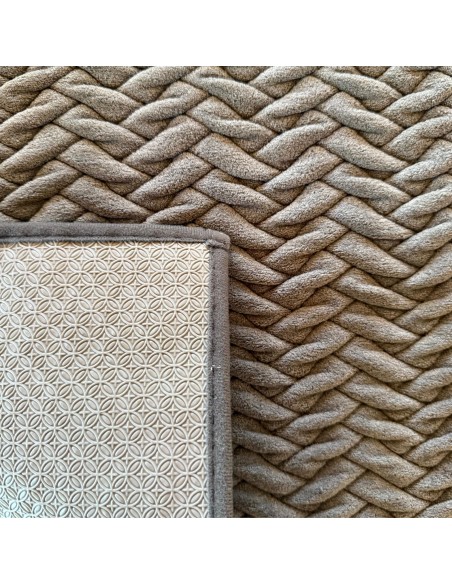Alfombra Diseño Relieve Trenzado color Gris 40x60 cod.94160