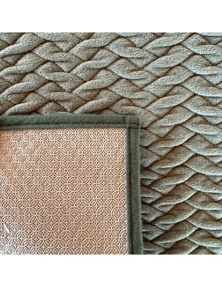 Alfombra Diseño Relieve Trenzado color Verde 40x60 cod.94162