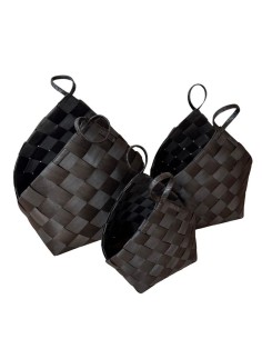 Canastos Laminados Madera Set x3 – Negro – cod. 184065