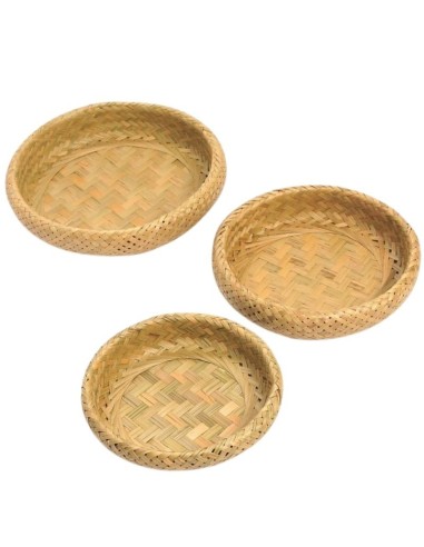 Bandeja Rigida de Bamboo Set x 3 cod 210622