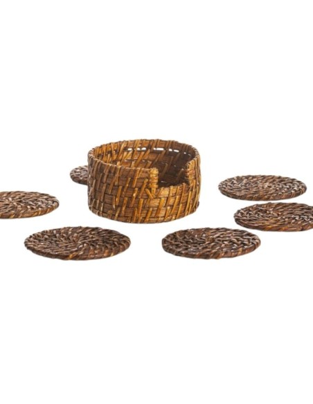 Posa Vasos Rattan Set x6 - cod.130909