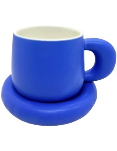 Taza Ceramica con Plato - Color Azul cod 265137