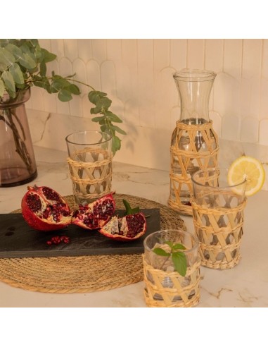 Botella de Vidrio con Fibra Natural 1000cc cod B016017