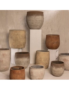 Maceta de Cemento Texturado Set x3 cod.170400 2