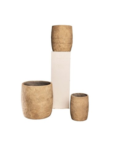 Maceta de Cemento Texturado Set x3 cod.170600