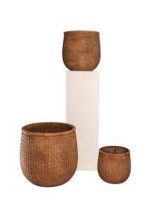 Maceta de Cemento Texturado Set x3 cod.170700