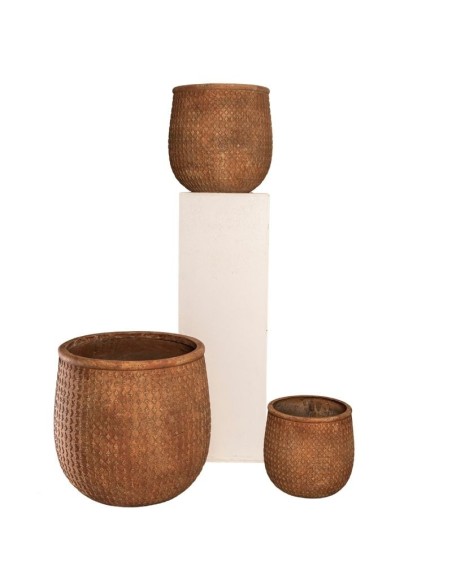 Maceta de Cemento Texturado Set x3 cod.170700