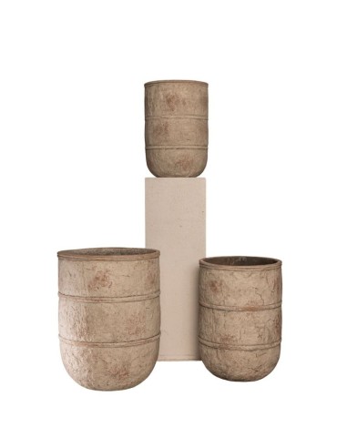 Maceta de Cemento Texturado Set x3 cod.170500