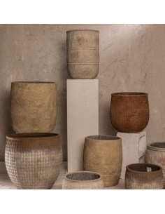 Maceta de Cemento Texturado Set x3 cod.170500 2
