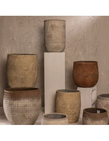 Maceta de Cemento Texturado Set x3 cod.170500