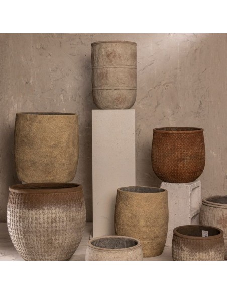 Maceta de Cemento Texturado Set x3 cod.170500