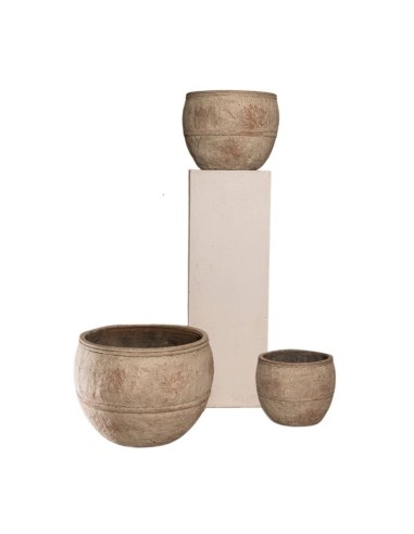 Maceta de Cemento Texturado Set x3 cod.170400