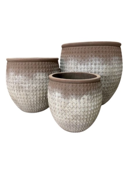 Maceta de Cemento Texturado Set x3 cod.170800