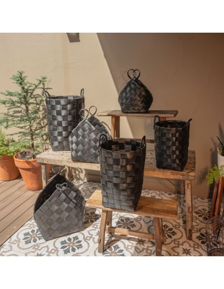 Canastos Laminados Madera Set x3 – Negro – cod. 184065