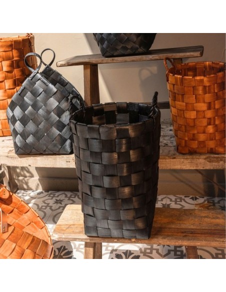 Canastos Madera Laminados Set x3 –Negro– cod. 181062