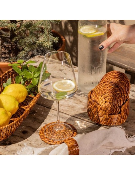 Posa Vasos Rattan Set x6 - cod.130909