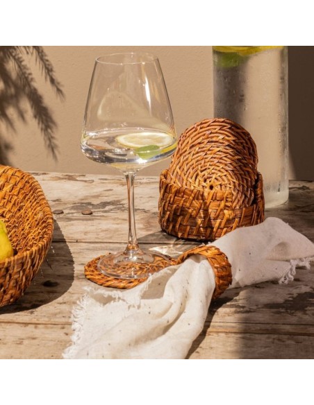 Servilletero de Rattan Set x 6 cod 130906