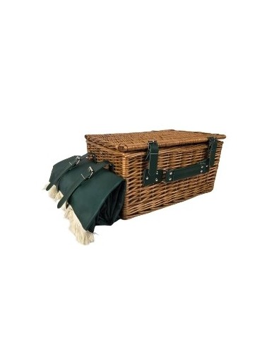 Cesta de picnic de mimbre Verde completa para 4 personas Cod.959595