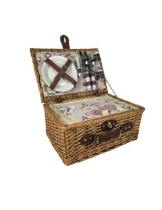 Cesta de picnic de mimbre Floreada para 2 personas Cod.959596